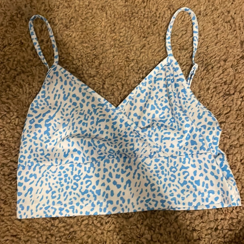 Blue with cheetah print size small NEVER WORN